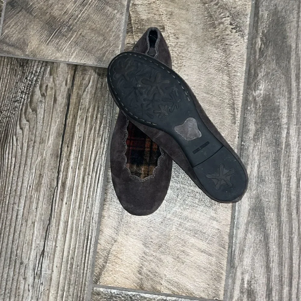 Born suede leather scalloped flats